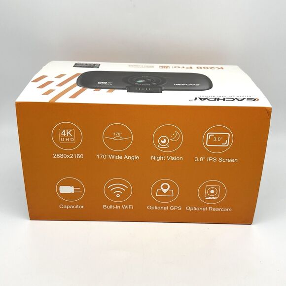 EACHPAI K200 Pro 4K Dash Cam Dual Front & Back Camera UHD WiFi Night Vision GPS - Picture 11 of 16